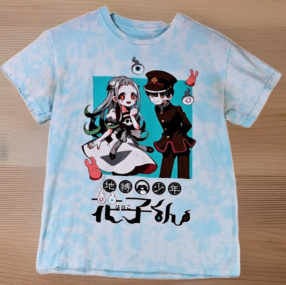 Toilet-Bound Hanako-Kun Anime Small T-Shirt Blue Tie Dye Goodie Two Sleeves